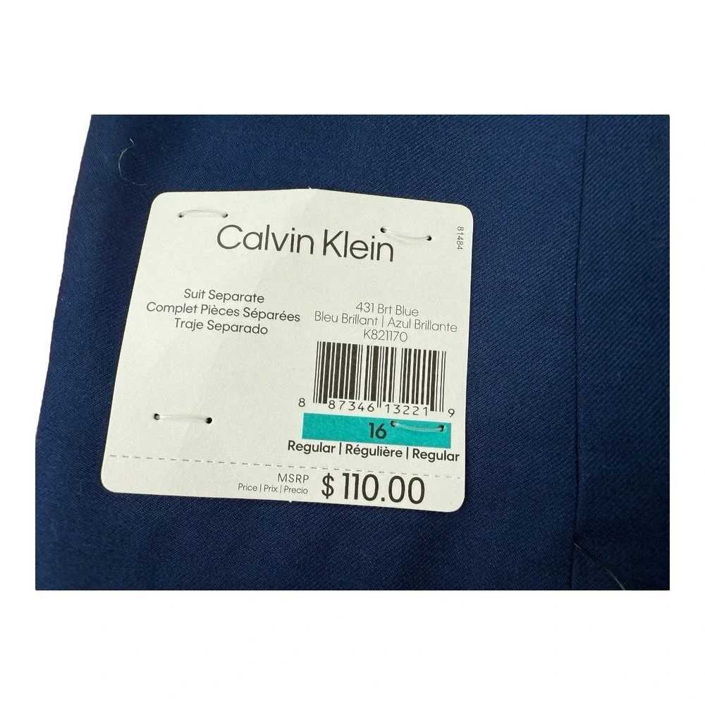 Calvin Klein Youth 16R Blazer Blue 2-Button Peak Lapel‎ Double Vent NWT